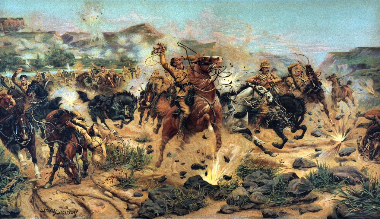 Redning af kanonerne i Colenso, 1899 (chromolitho) af Stanley Berkeley