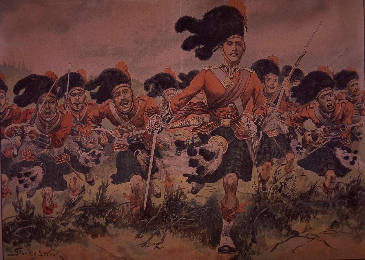 Charge of the Black Watch, ca. 1900 af Stanley L. (after) Wood