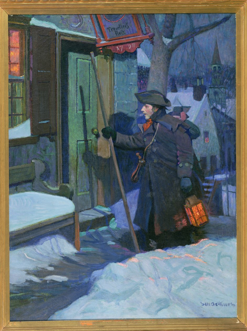 Nytårsaften (eller Nattevagten) (olie på lærred) af Stanley Massey Arthurs