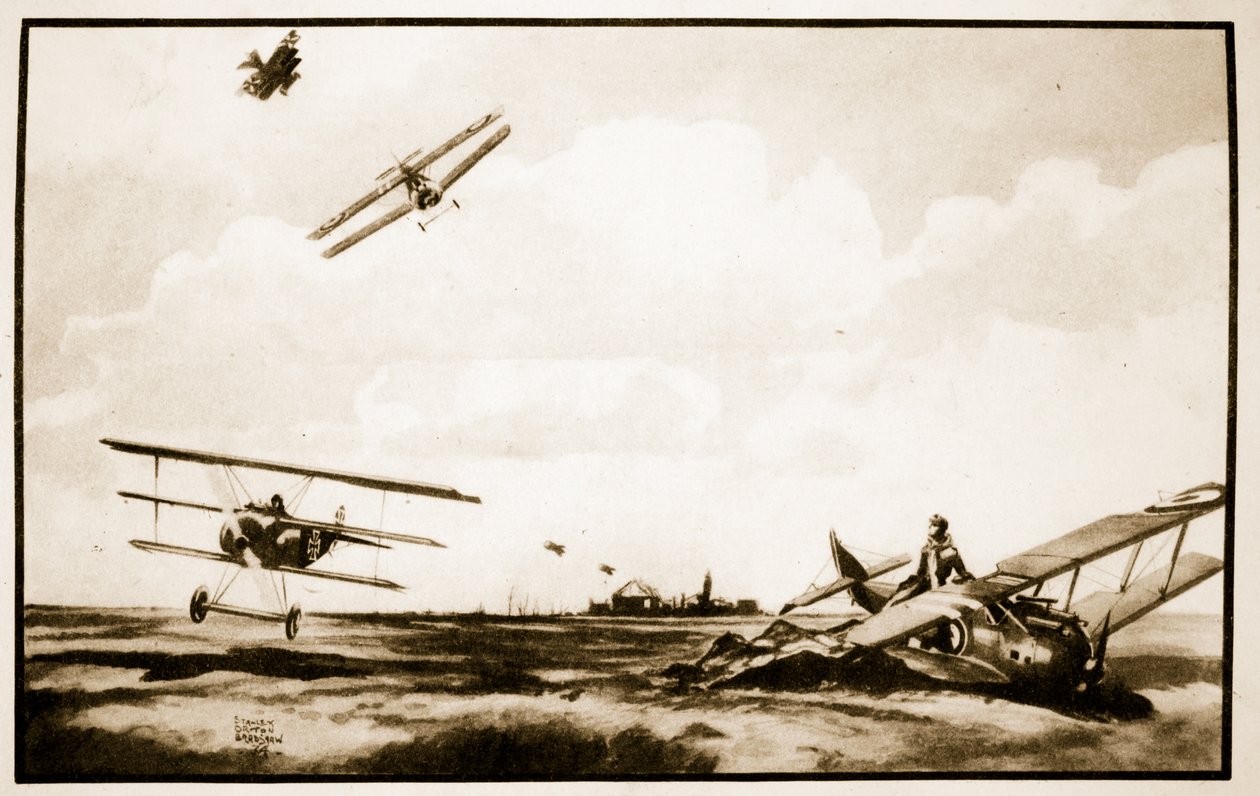 Richthofens død, illustration fra 
