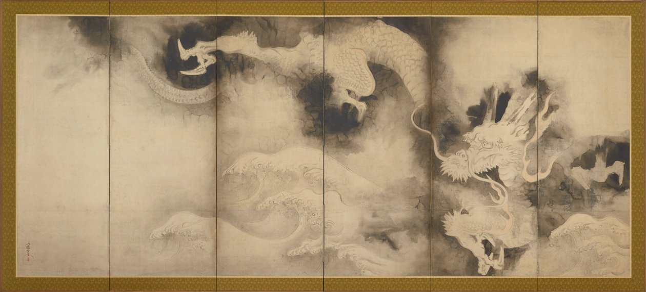 Drager og skyer, Momoyama eller Edo-perioden, 1590-1640. af Sôtatsu