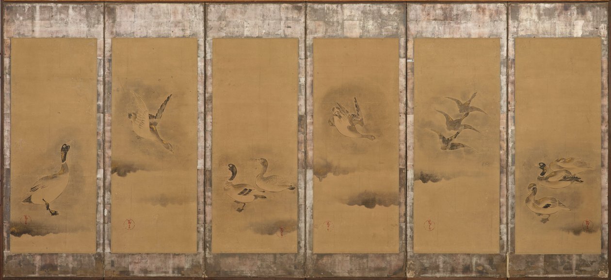 Vilde gæs, Momoyama eller Edo periode, 1568-1615. af Sôtatsu