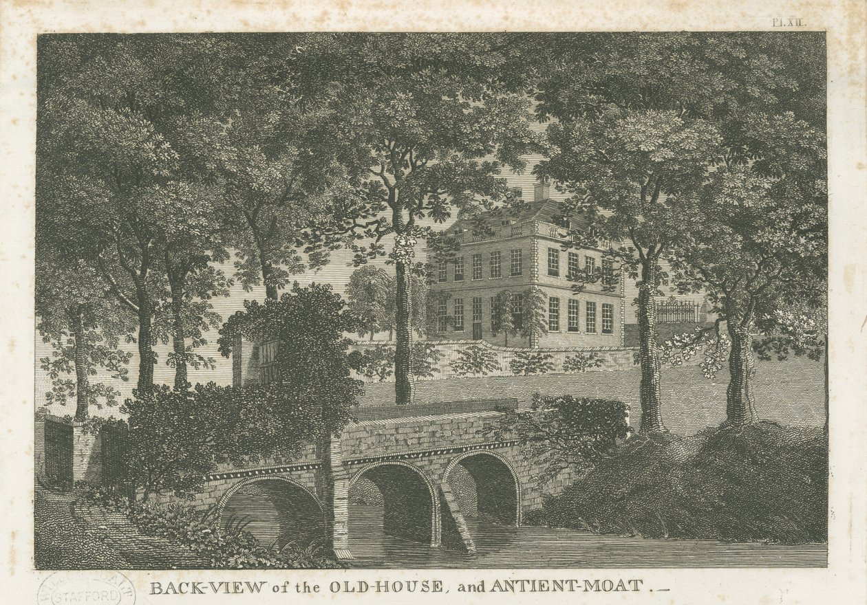 Bescot Hall: engraving, and [late 19th century] dani af Stebbing Shaw