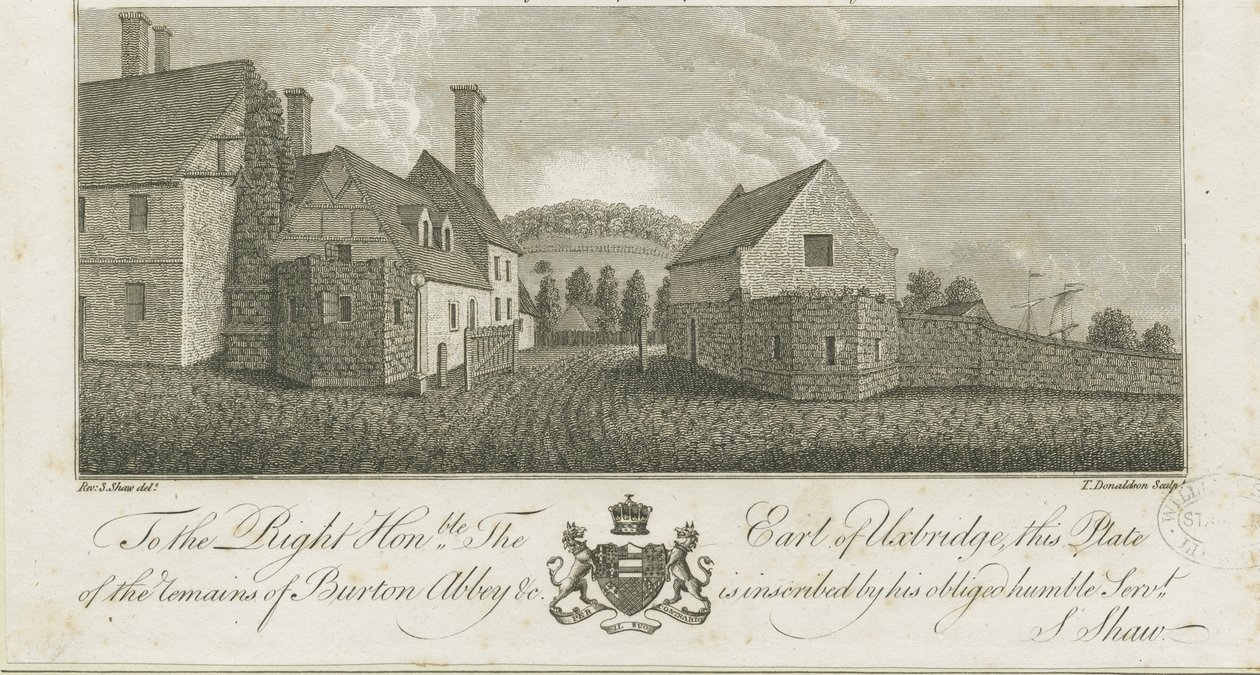 Burton-upon-Trent Abbey: gravering, nd [c1795] (tryk) af Stebbing Shaw