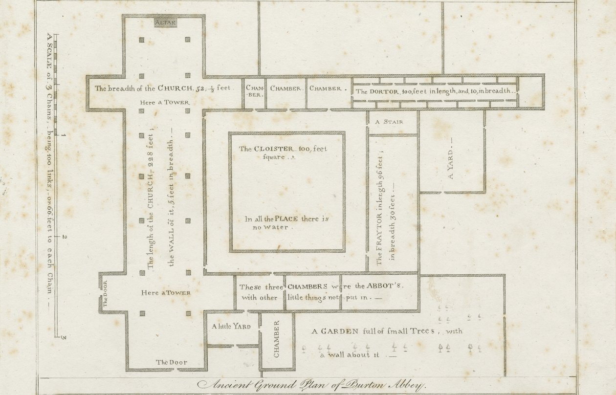 Burton-upon-Trent Abbey: gravering, nd [c 1795] (tryk) af Stebbing Shaw