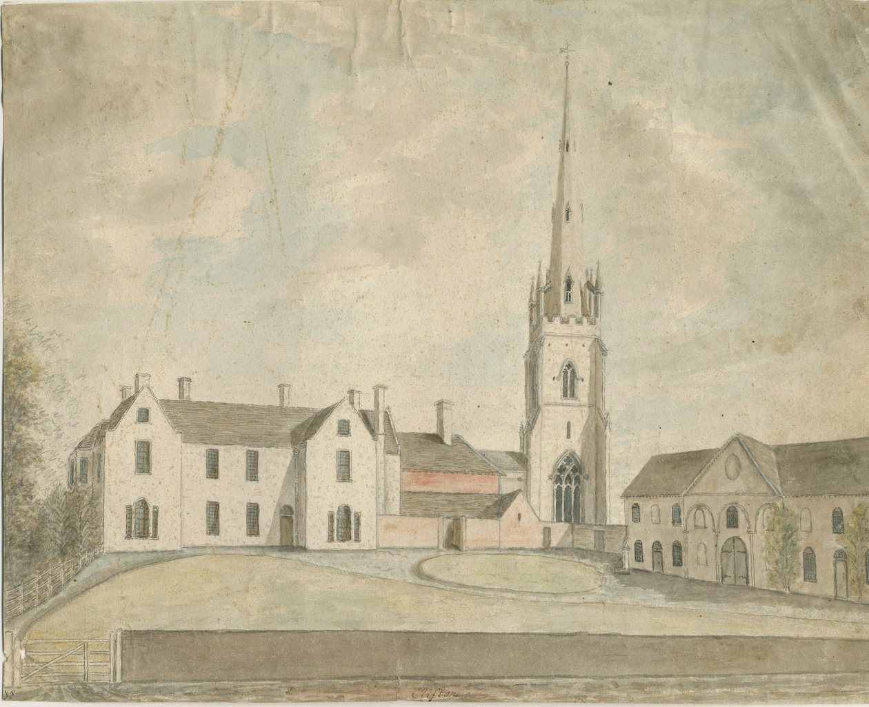 Clifton Campville Church: watercolor painting, and [c 1790] dani af Stebbing Shaw