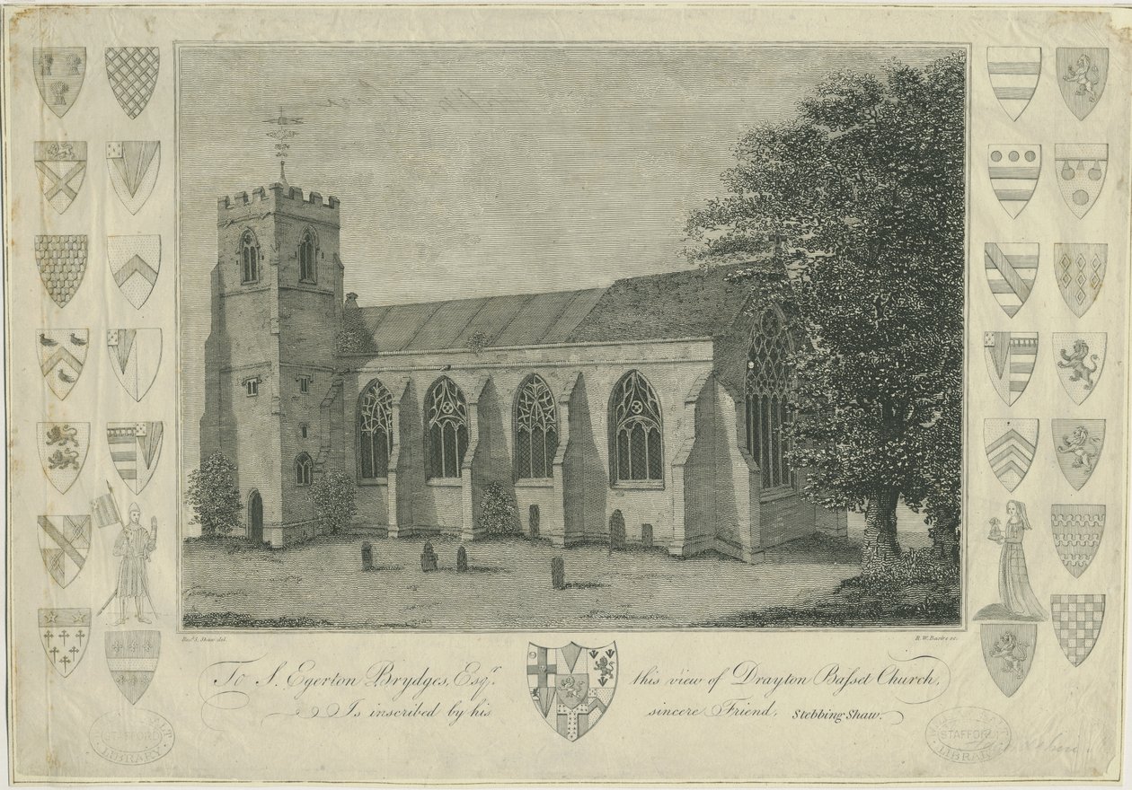 Drayton Bassett Church: gravering, nd [1762-1802] (tryk) af Stebbing Shaw