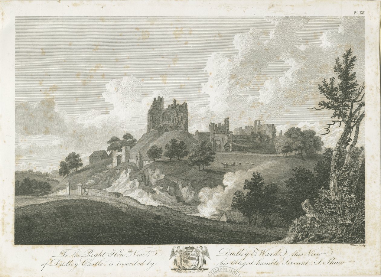 Dudley Castle: gravering, nd [1762-1802] (tryk) af Stebbing Shaw