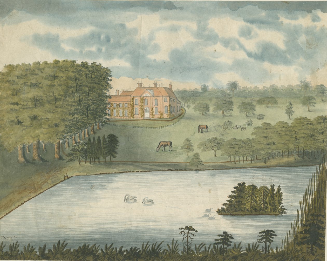 Freeford Hall: water color painting, nd [1762-1802] dani af Stebbing Shaw