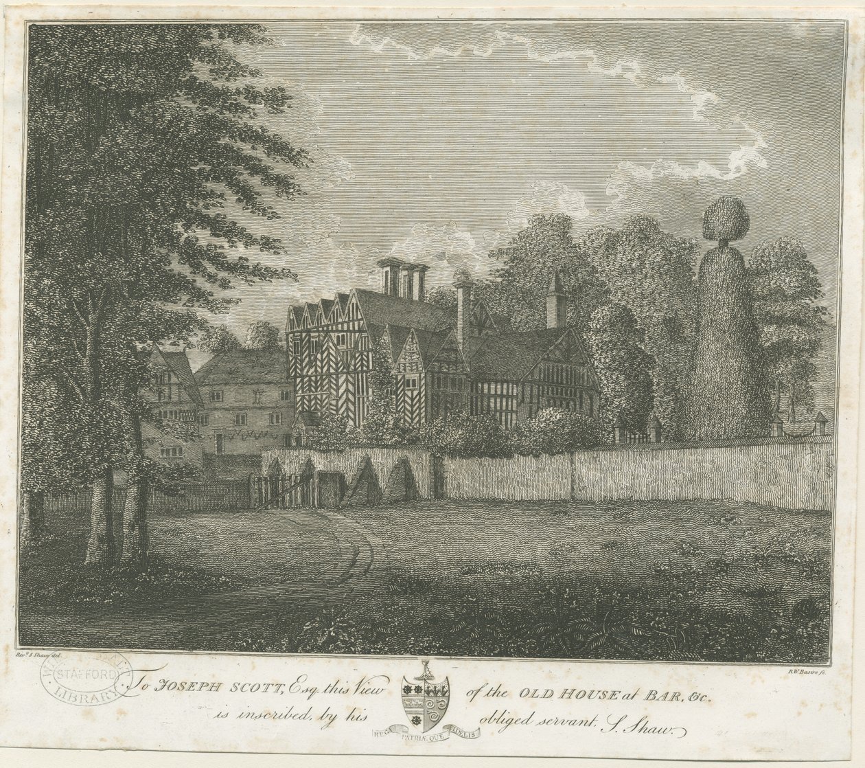 Great Barr Village - Old Tudor House: gravering, nd [slut 18. århundrede] (tryk) af Stebbing Shaw