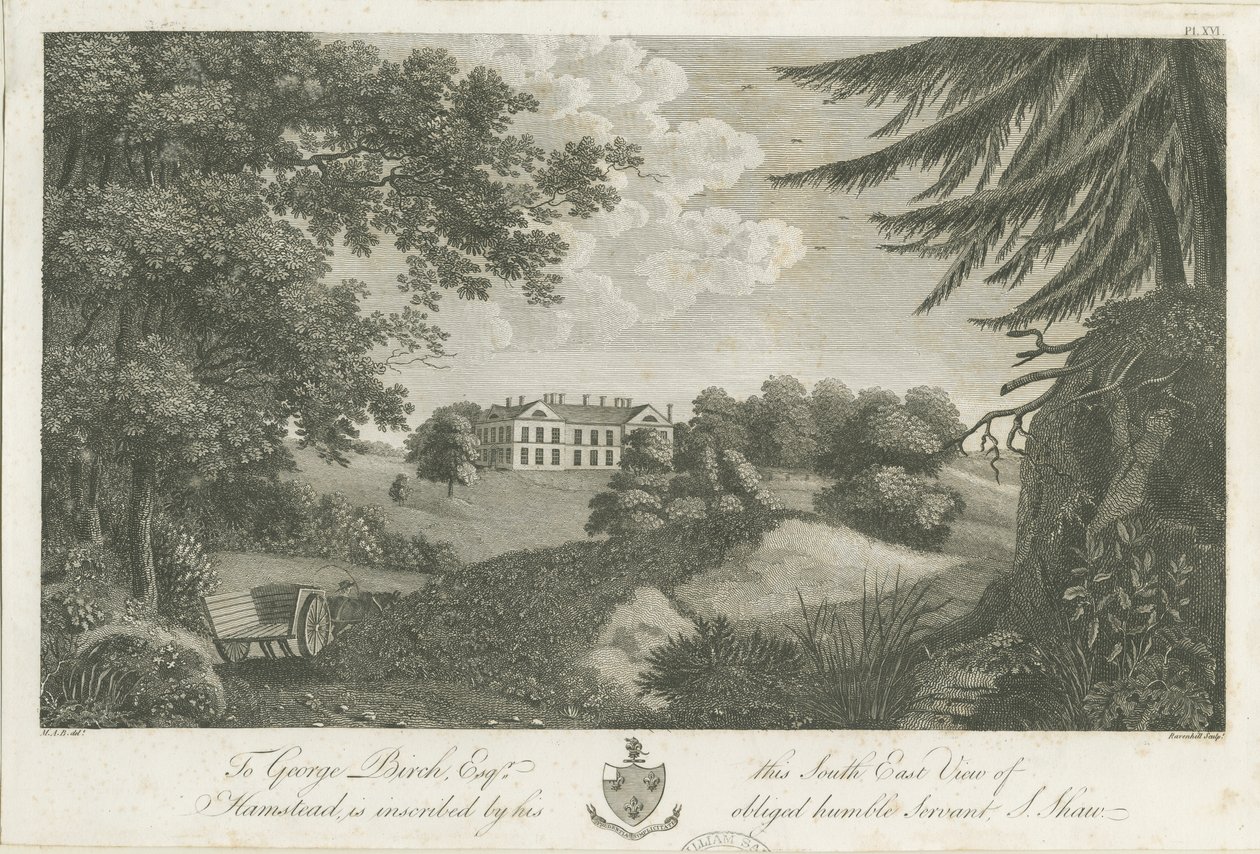 Hamstead Hall: gravering, nd [1762-1802] (tryk) af Stebbing Shaw