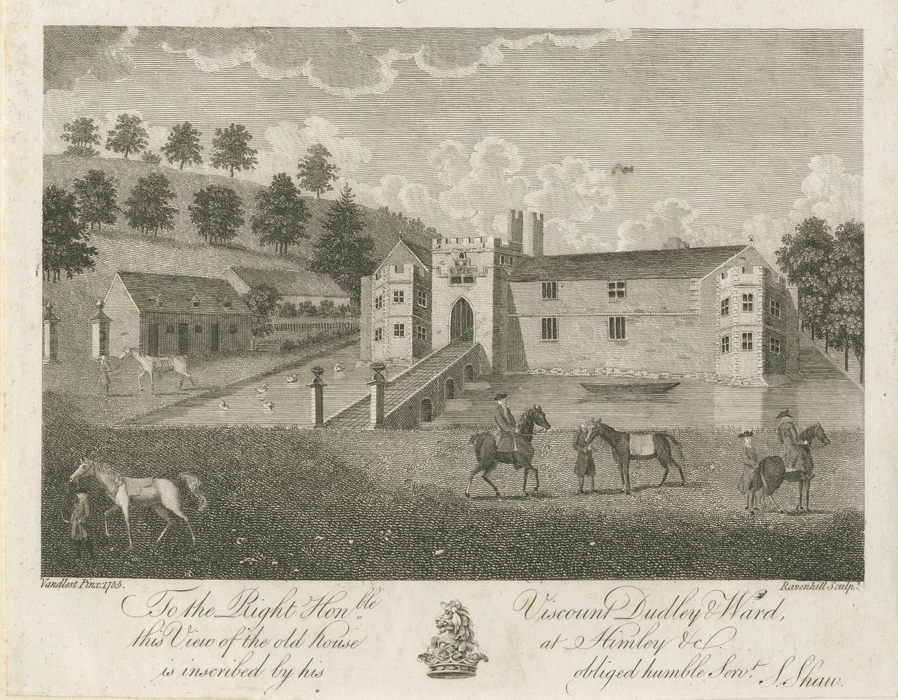 Himley Hall: gravering af Stebbing Shaw