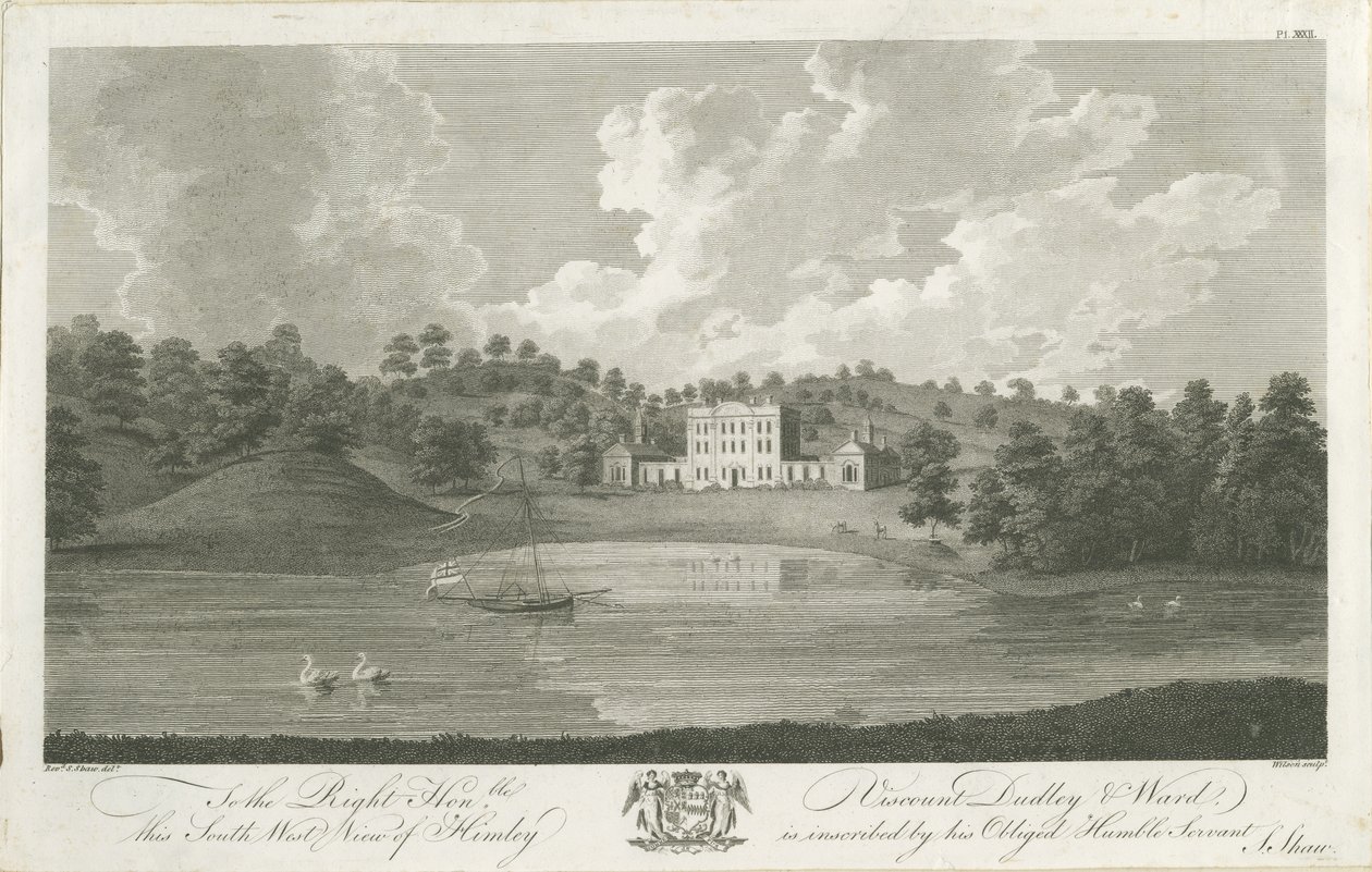 Himley Hall: gravering, nd [1762-1798] af Stebbing Shaw