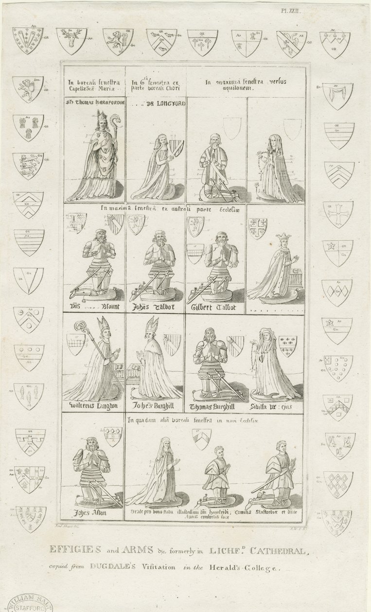 Lichfield Cathedral - Billede og våben: gravering, nd [1762-1798] (tryk) af Stebbing Shaw