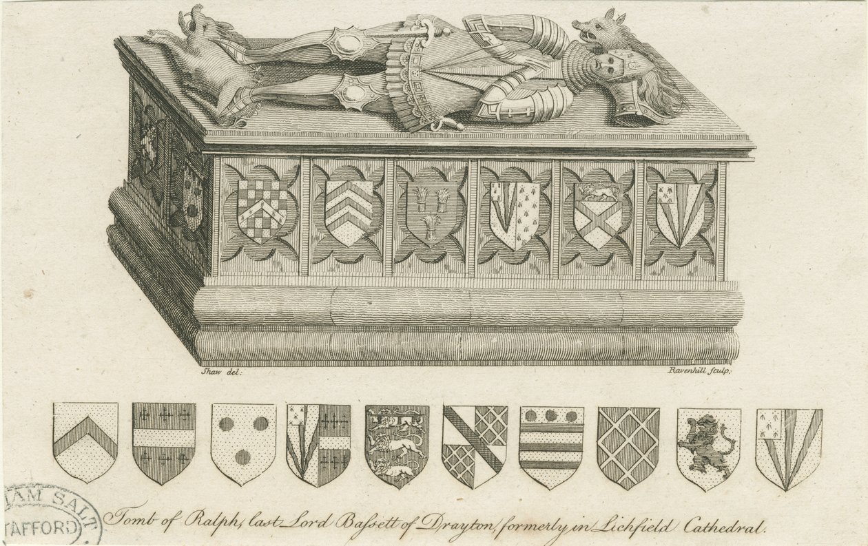 Lichfield Cathedral - Lord Bassetts grav: gravering og [c 1791] (tryk) af Stebbing Shaw