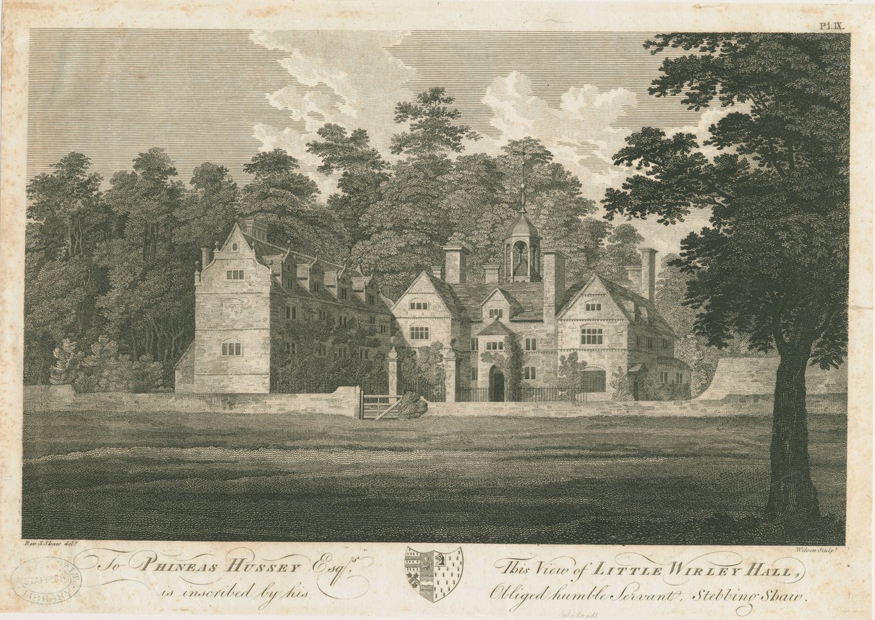 Norton Canes - Little Wyrley Hall: gravering, nd [1762-1802] (tryk) af Stebbing Shaw