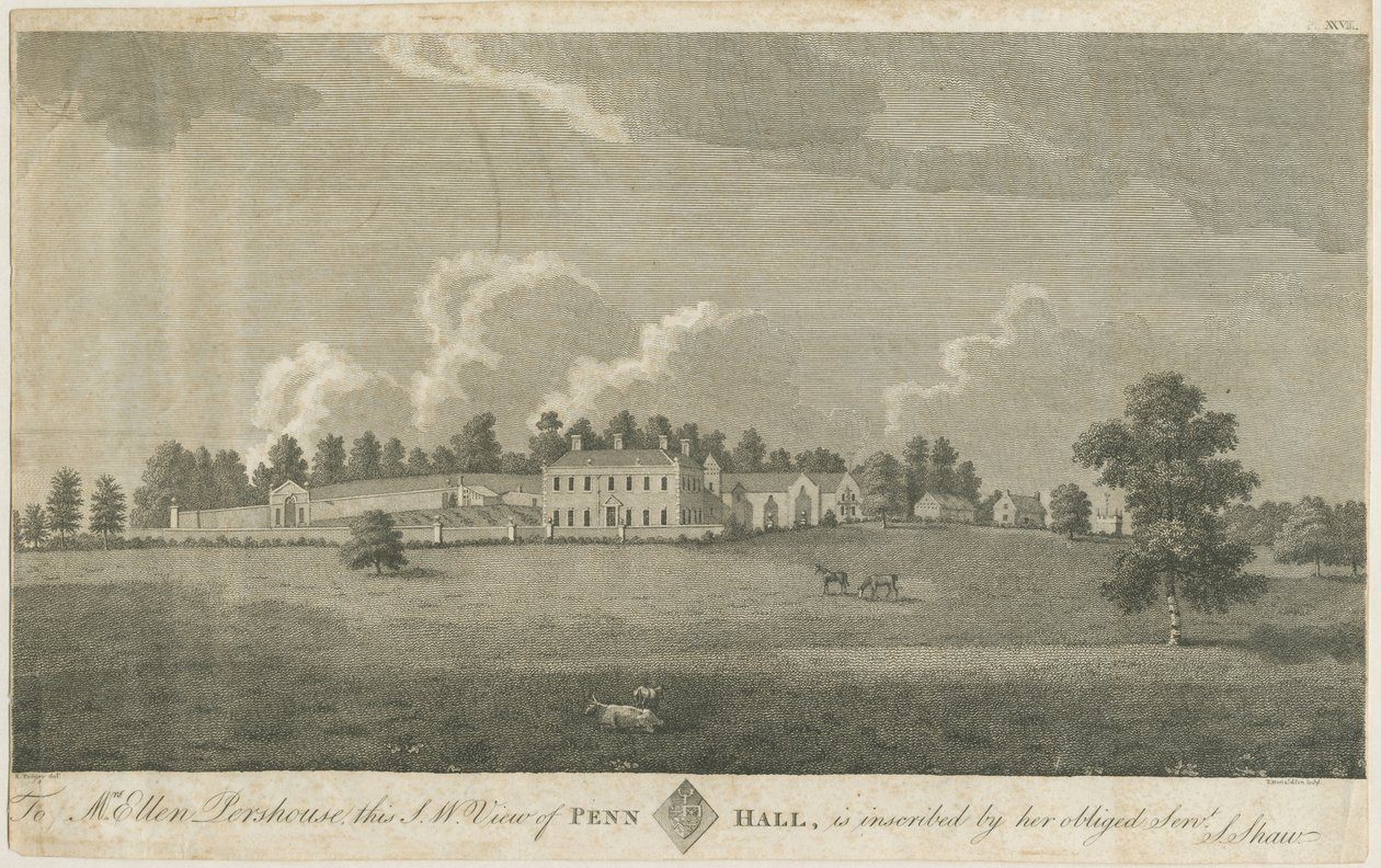 Penn Hall: gravering, nd [slutningen af det 18. århundrede] (tryk) af Stebbing Shaw