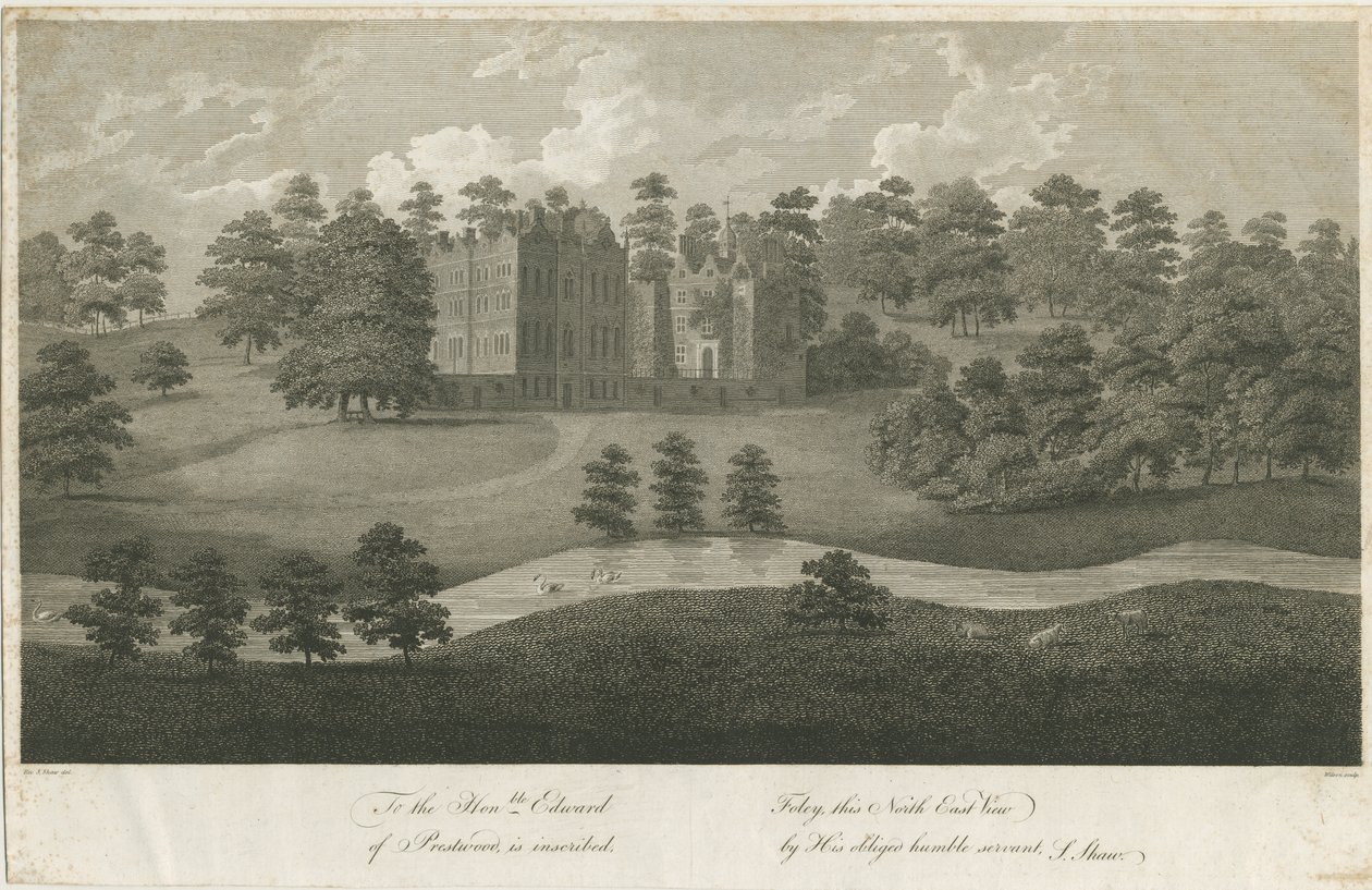 Prestwood Hall: gravering, nd [1762-1802] (tryk) af Stebbing Shaw