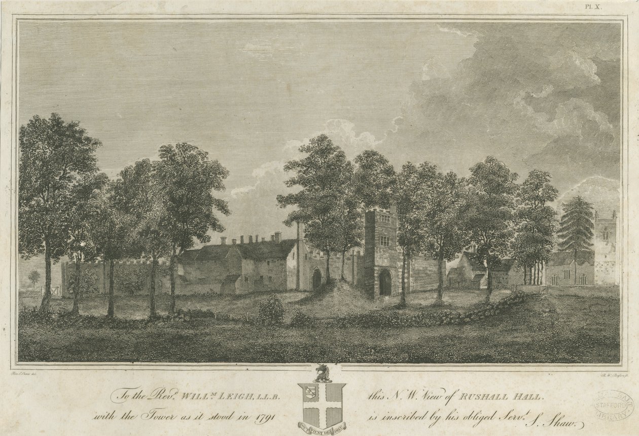 Rushall Slot/Hall: gravering af Stebbing Shaw