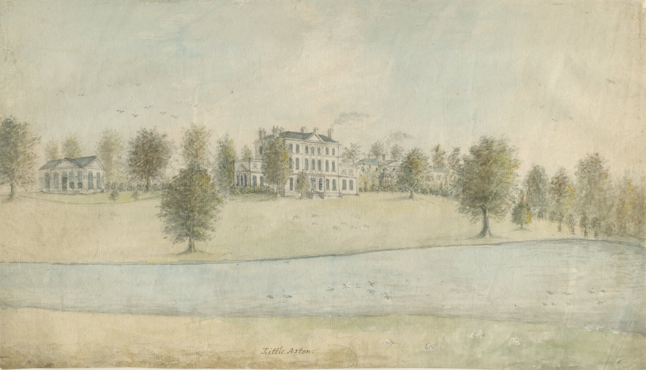 Shenstone - Little Aston Hall: water color painting, nd [1762-1802] dani af Stebbing Shaw