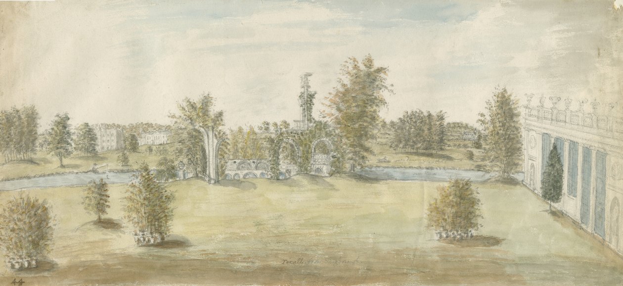Shugborough - "Athensk" arkitektur: vandfarvemaleri, nd [1762-1802] af Stebbing Shaw