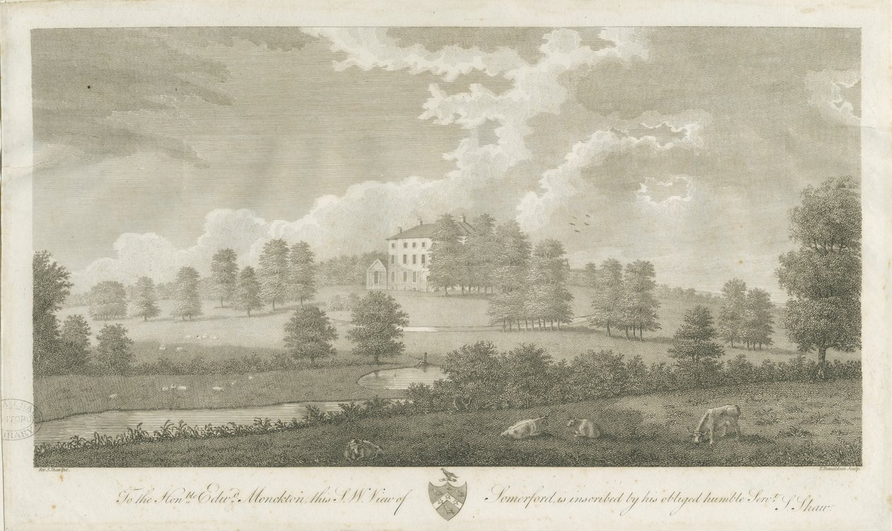 Somerford Hall: gravering, nd [1762-1802] (tryk) af Stebbing Shaw