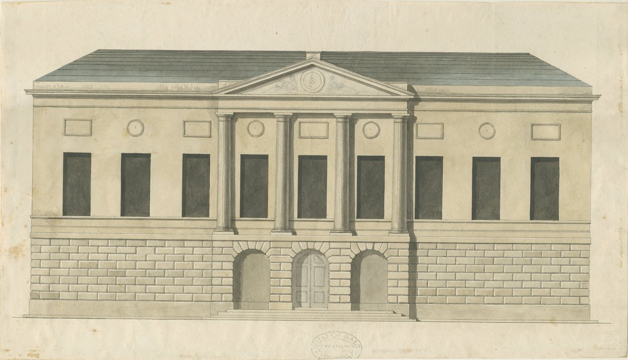 Stafford - County Gaol: akvarelmaleri, ndc 1794] (maleri) af Stebbing Shaw