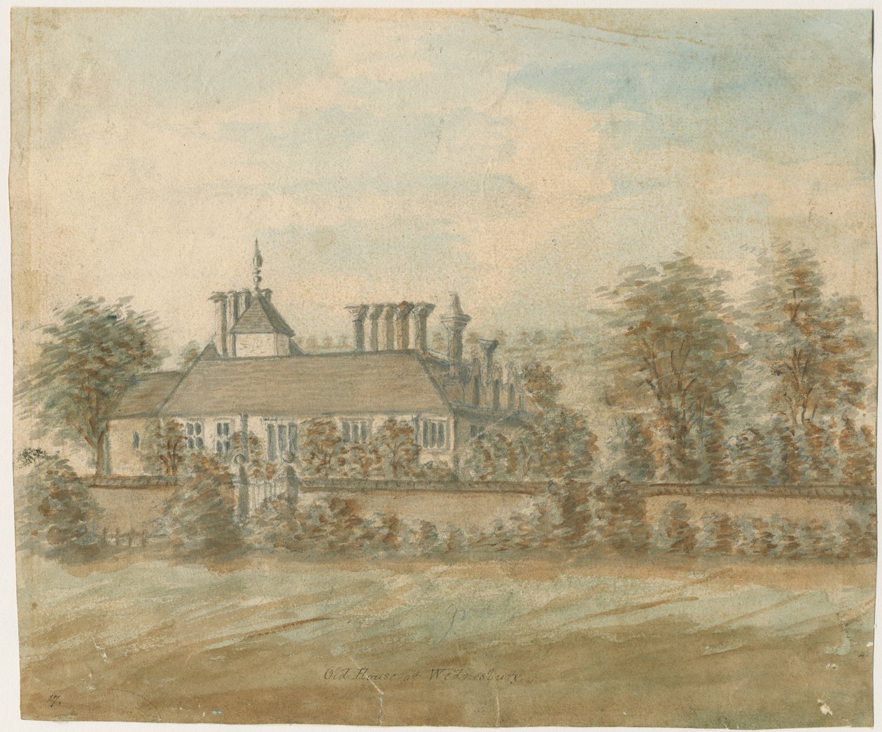 Wednesbury - Old House: vandfarvemaleri, nd [1762-1798] af Stebbing Shaw