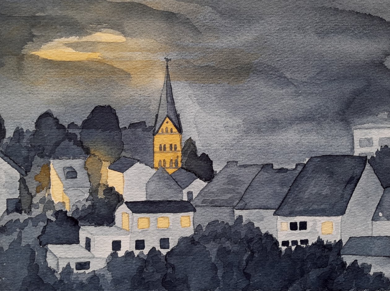 Bad Honnef om natten af Steegs Art Karin