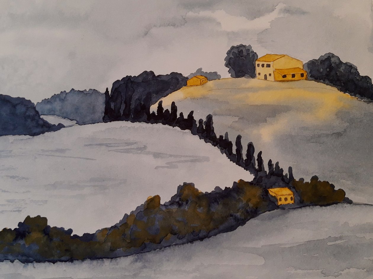 Toscana i to farver af Steegs Art Karin