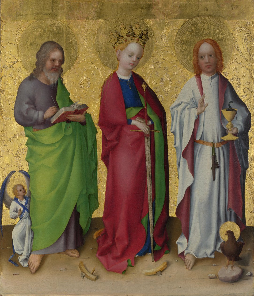 Den hellige Matthew, Catherine af Alexandria og Johannes Evangelisten af Stefan Lochner
