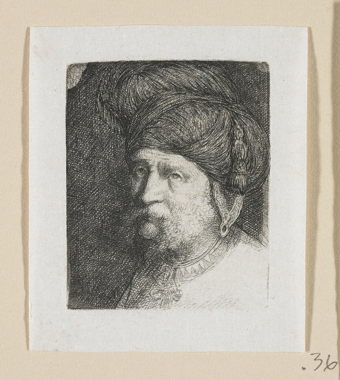 Hoved af en mand med turban af Stefan Juliusz Norblin de la Gourdaine