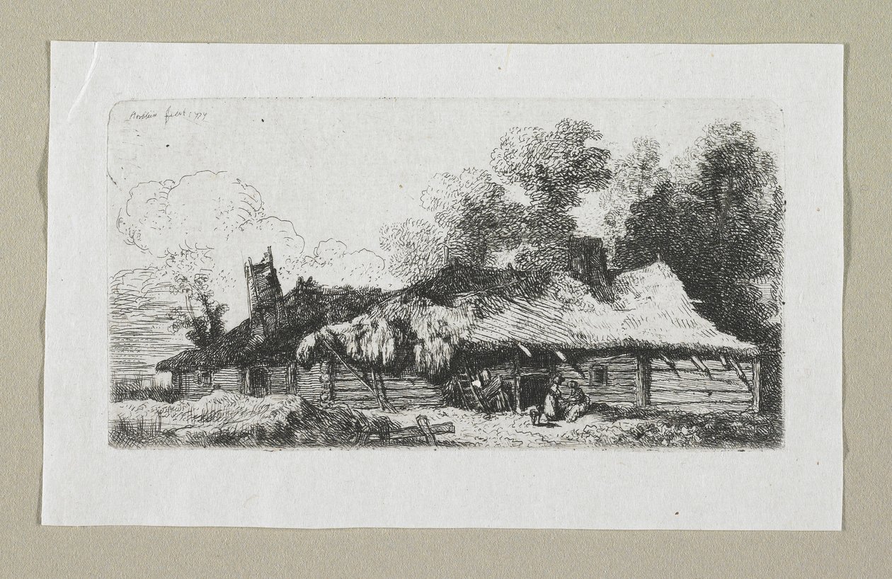 Landskab med polsk gård af Stefan Juliusz Norblin de la Gourdaine