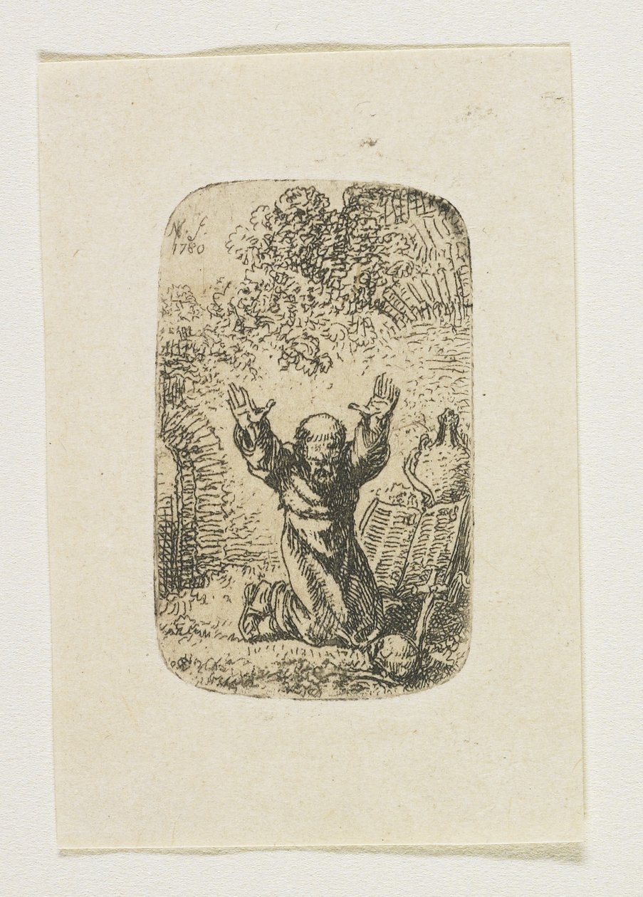 Munk i bøn af Stefan Juliusz Norblin de la Gourdaine