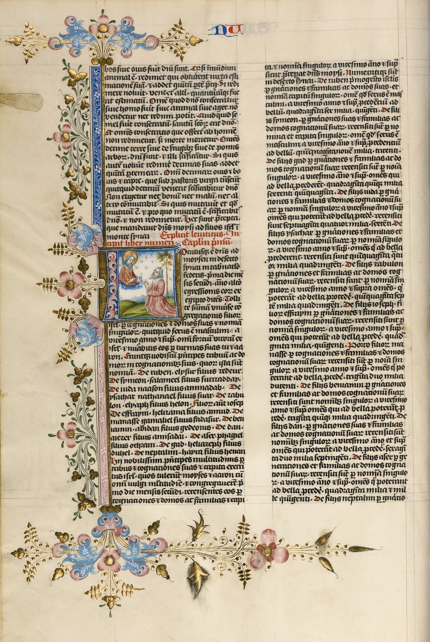Initial L: Gud taler til Moses af Stefan Lochner