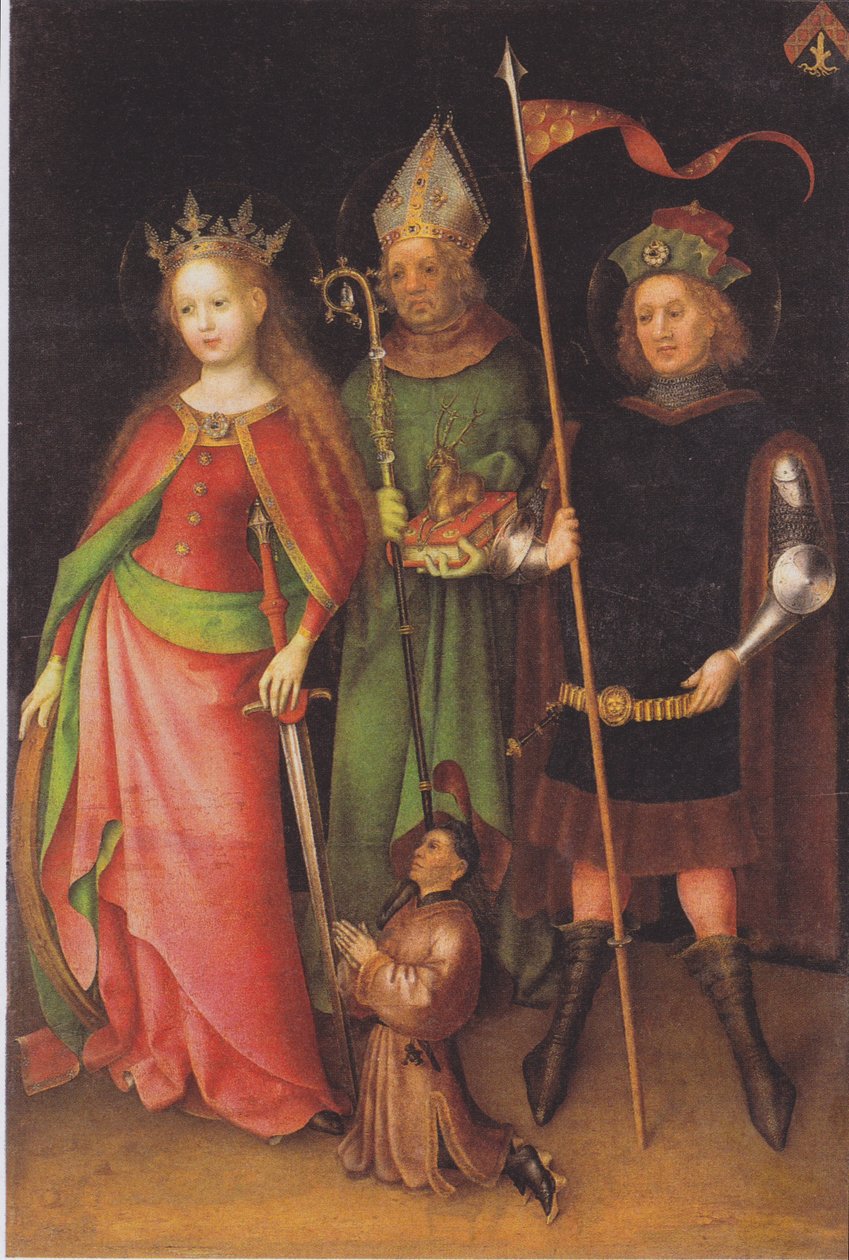 Hl. Katharina, Hubert und Quirinus (Jüngstes-Gericht-Altar) af Stefan Lochner