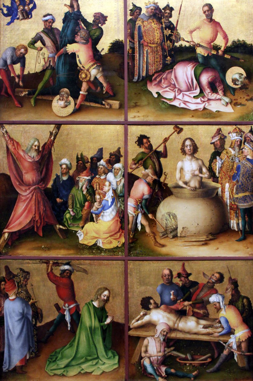 Apostlenes martyrium
 detalje:
venstre panel af Stefan Lochner