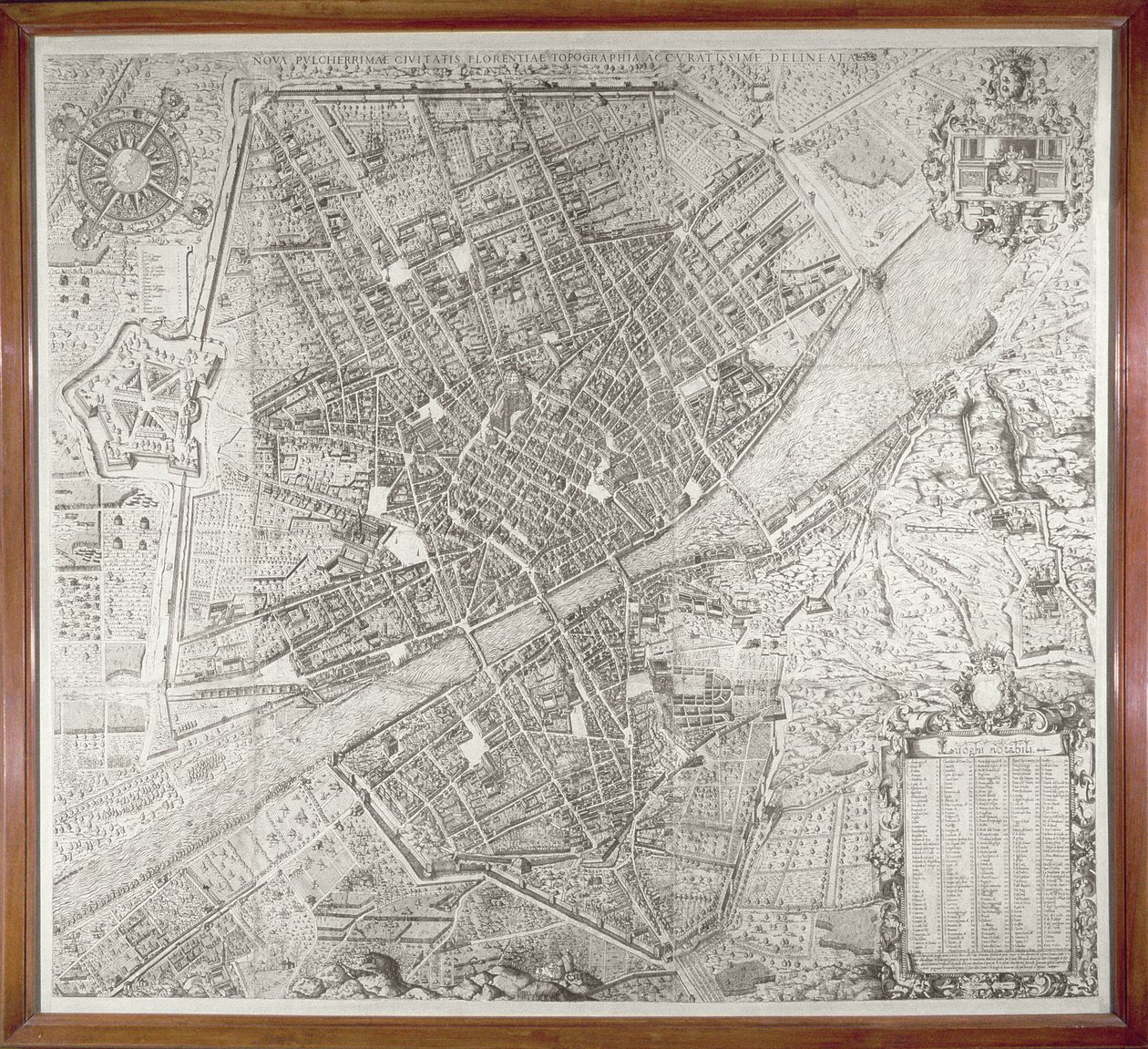 Kort over Firenze, 1584 af Stefano Bonsignori