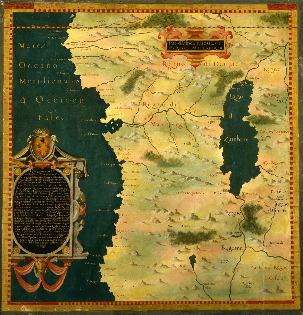 Gabon, Angola og Congo af Stefano Bonsignori 1589