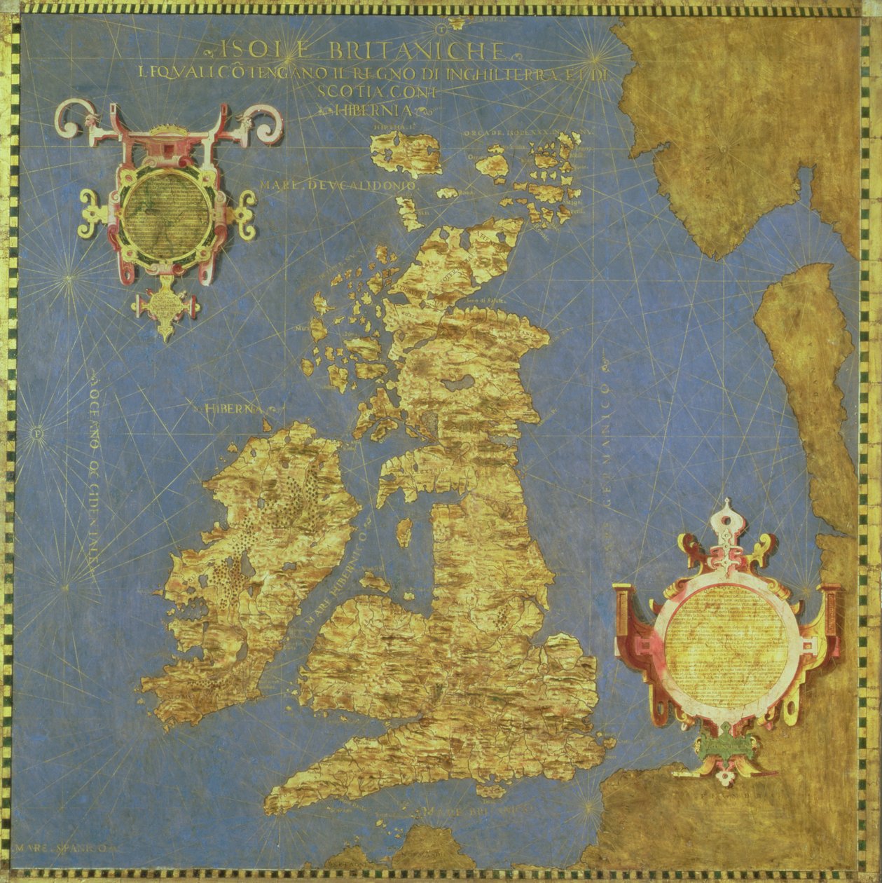 Kort over det sekstende århundredes britiske øer, fra 