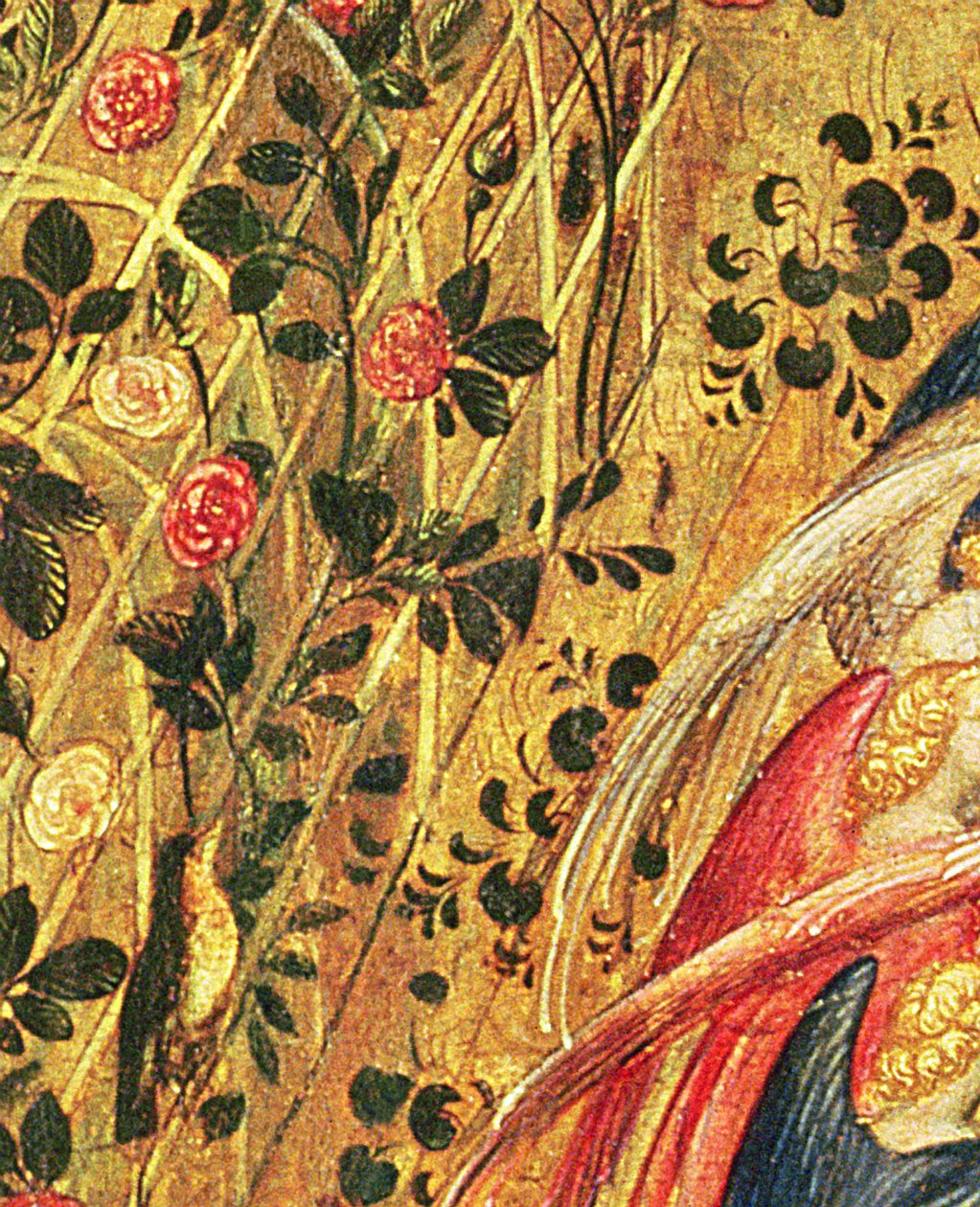 Madonna med en rosenbusk (detalje af 222453) af Stefano di Giovanni da Verona