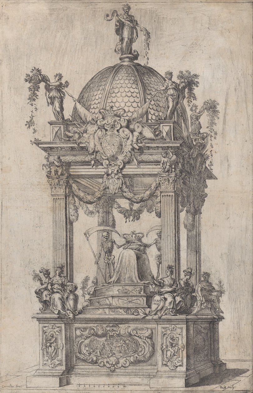 Filip IV af Spaniens katafalke, ca. 1665 af Stefano Camogli