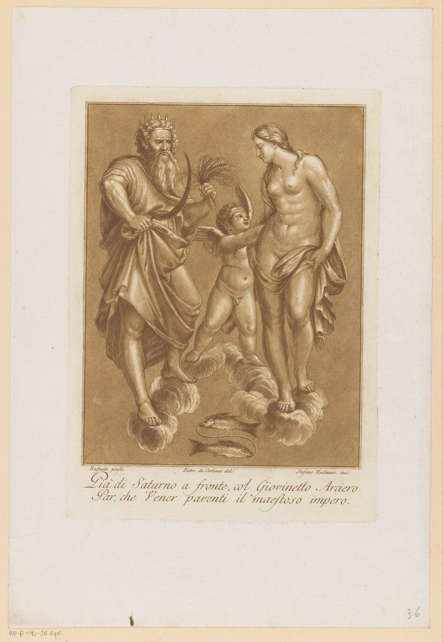 Saturnus, Venus forelsket Plafondschilderingen van de Loggia di Galatea i de Villa Farnesina te Rom (serietitel) af Stefano Mulinari