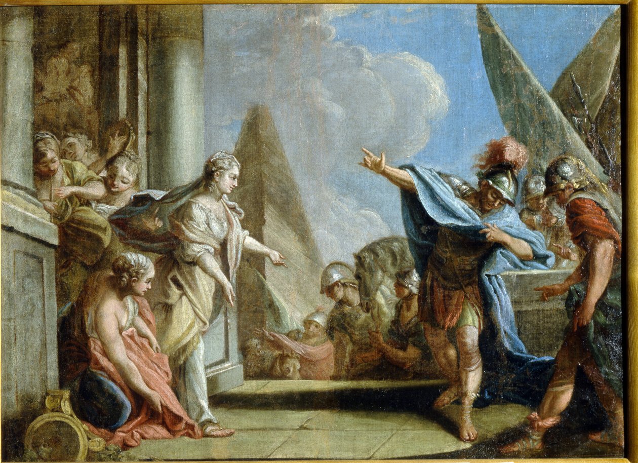 Allegori om erobringen af ​​Chersonese Tauride (Krim-halvøen) (Allegori om erobringen af ​​Taurid). Maleri af Stefano Torelli (1712-1784), olie på lærred, ca. 1785. Italiensk kunst af Stefano Torelli