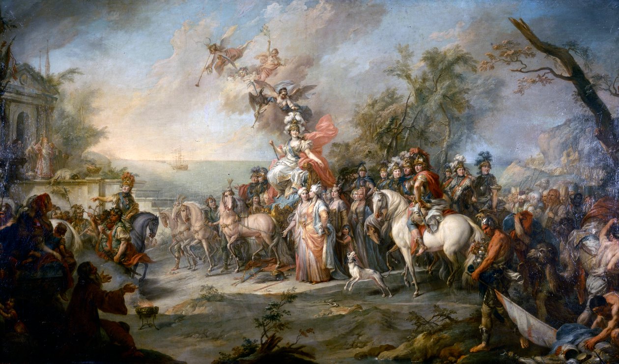 Allegori om Katarina den Stores sejr over tyrkerne og tatarerne, 1772 af Stefano Torelli