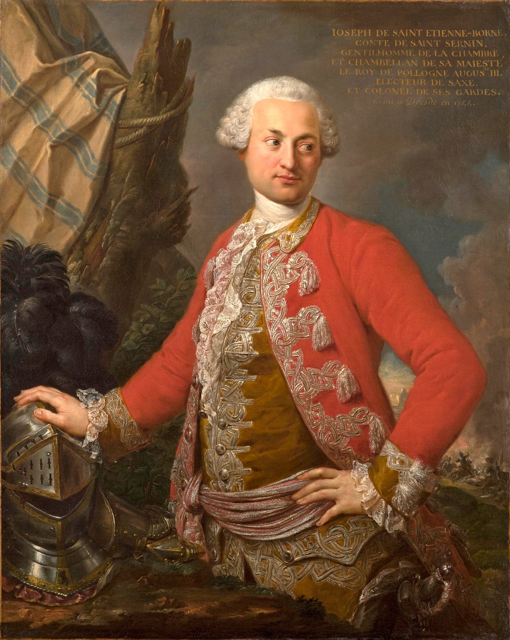 Portræt af Joseph de Saint Étienne Borne, Comte de Saint Sernin, kongelig polsk og kurfyrstsaksisk kammerherre, kaptajn af garde og generaladjudant for infanteriet, 1755 af Stefano Torelli