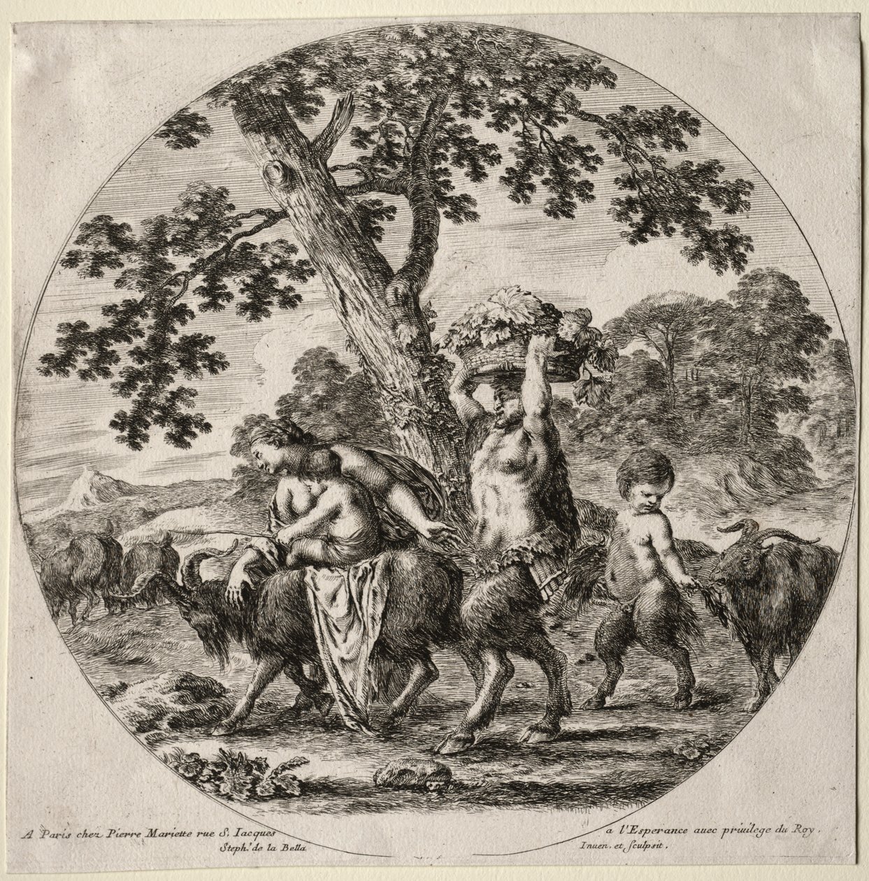 En Satyr -familie, der rejser af Stefano della Bella