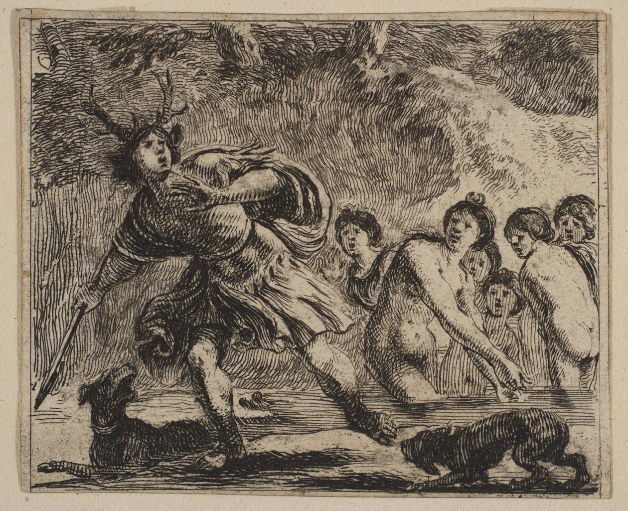 Acteon, fra Game of Mythology Game of Mythology, 1644. af Stefano della Bella