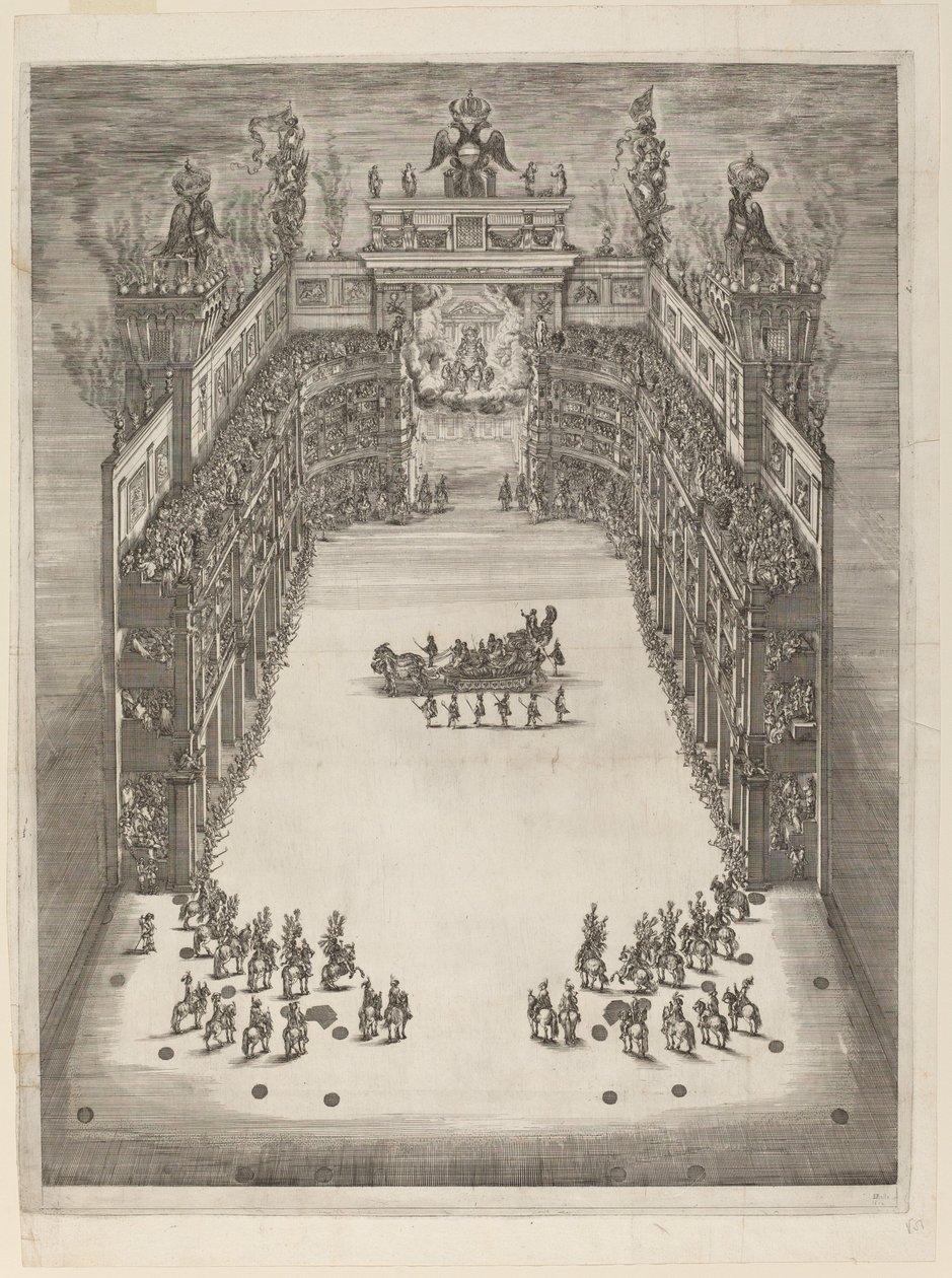 Luftfoto af teatret, 1652. af Stefano della Bella