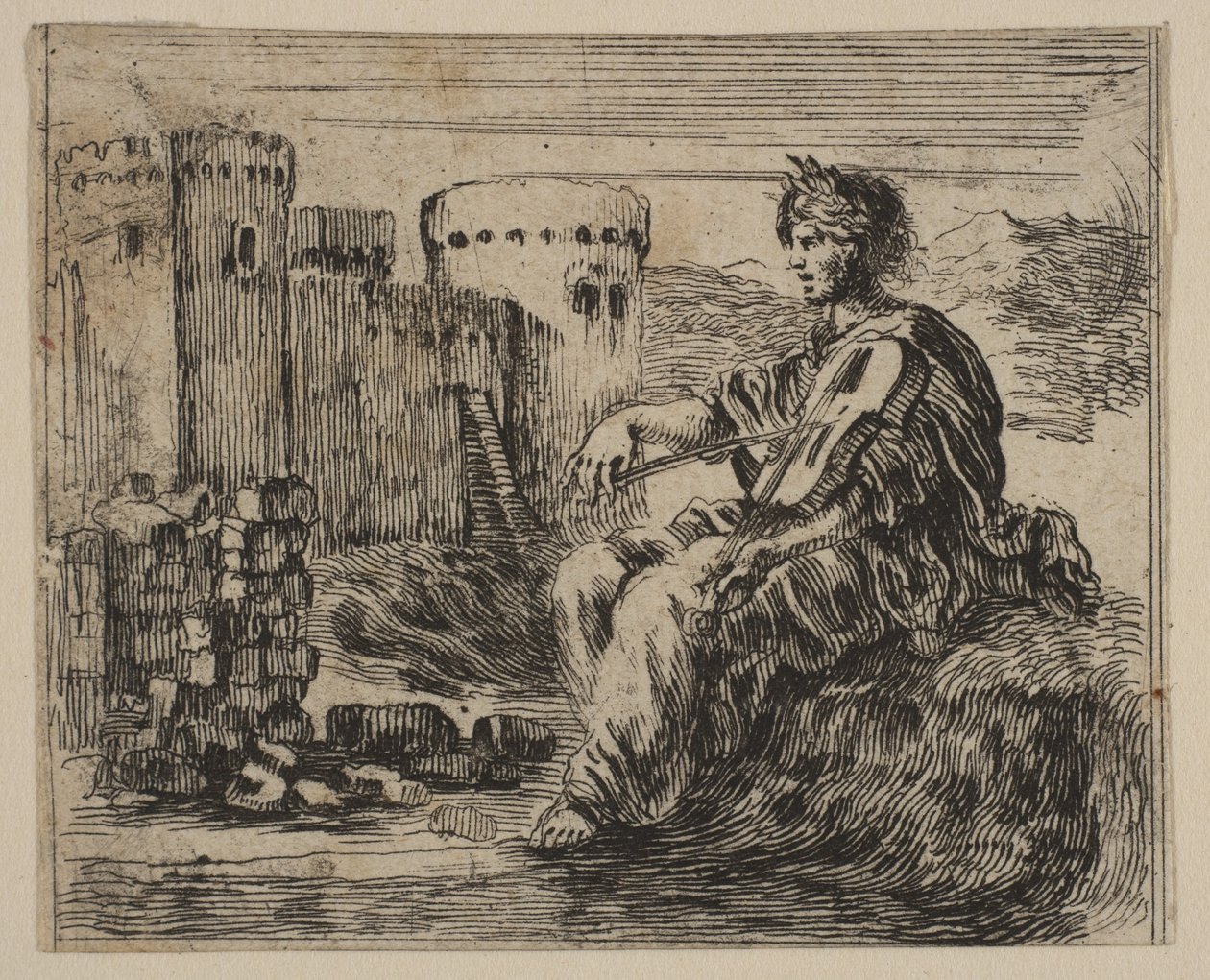 Amphion, fra Game of Mythology Jeu de la Mythologie, 1644. af Stefano della Bella